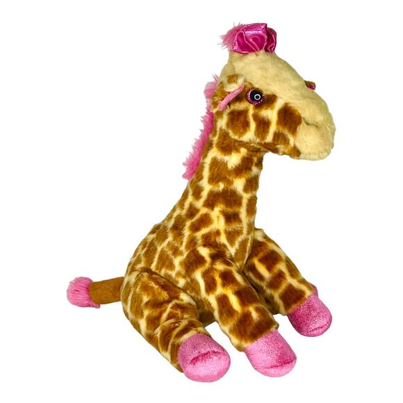 Aurora Destination Nation GIRAFFE PLUSH 15" Stuffed Animal Toy Pink Fur Bow NWOT - Picture 2 of 10